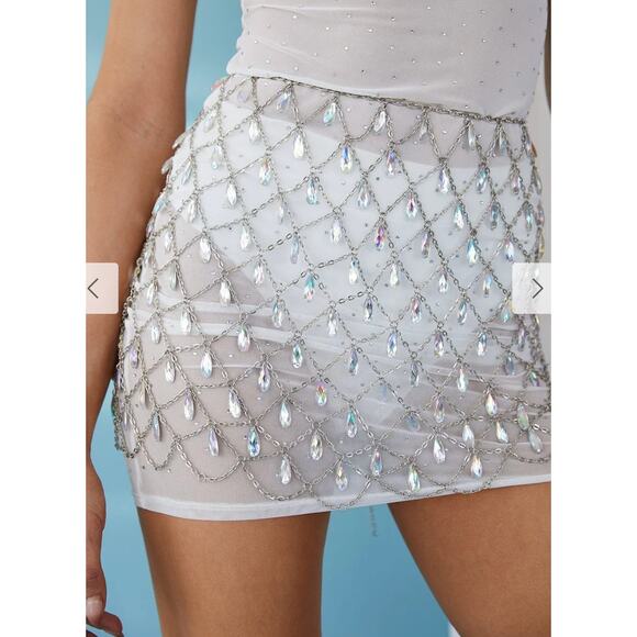 Eve Silver Mini Skirt